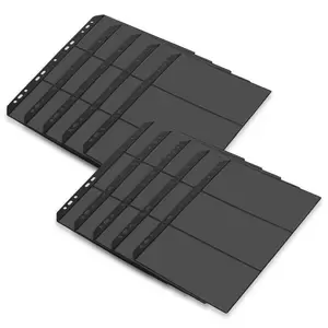 Pack of 10 Pieces FIS Currency Album Refill, Double Sided 6 Pockets, 10 Sheets, Size 21.5 x 30 cm, Colour:Black - FSHOCARB3