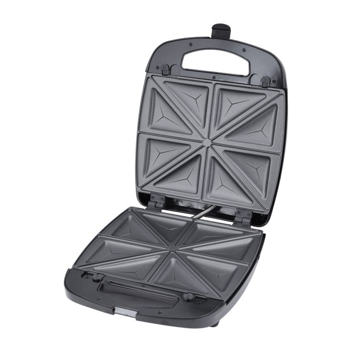 Geepas 920W 2 Slice Sandwich Maker - Cooks Delicious Crispy Sandwiches - Cool Touch Handle, Automatic Temperature Control And Non-Stick Plate - Breakfast Sandwiches & Cheese Snack - 2 Years Warranty