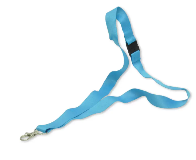 Pack of 50 Pieces Flat Lanyard With Hook And Safety Buckle Badge Holder Blue - FSNASNBL