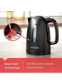 Concealed Coil Electric Kettle, 2 Years Warranty 1.7 L 2200.0 W JC69-B5 Black