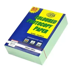 FIS Pastel Color Photocopy Paper, 500 Sheets, 80 gsm, Pastel Light Green Color, A5 Size - FSPWA5LGNE