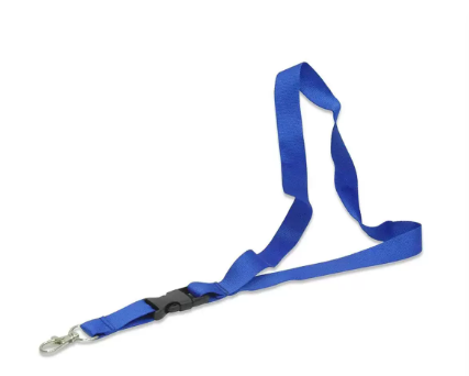 Pack of 50 Pieces Flat Lanyard With Hook And Safety Buckle Badge Holder Blue - FSNAPBL