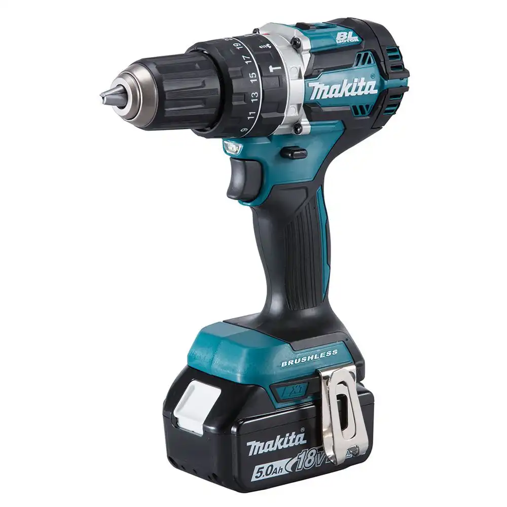 18V Lithium-Ion Cordless Hammer Driver Drill 13mm With 2x (3Ah) Battery And Charger In Makpac
