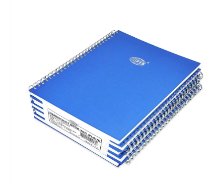 FIS Manuscript Book, Pack of 5, Size 9X7", 2 Quire, Plain with Spiral Binding - FSMN972QPLSB