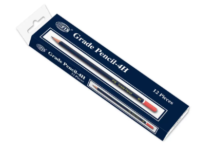 Box of 12 Packs 4H Grade Pencil Set Blue/Red/Brown - FSPE4H