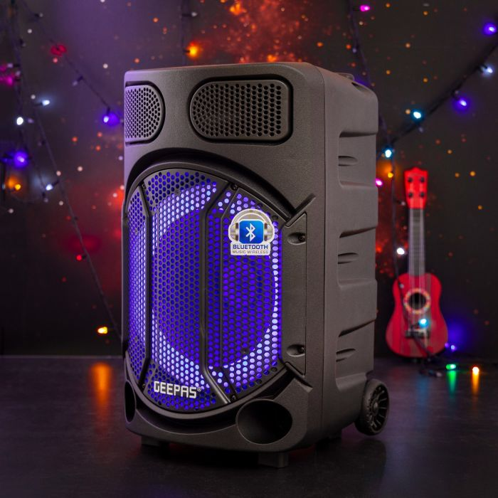 Portable And Rechargeable Speaker, Remote Control, GMS11167 | BT/FM/USB/SD Card/ TWS | Speaker With LED Disco Light, Wireless MIC & AUX Input
