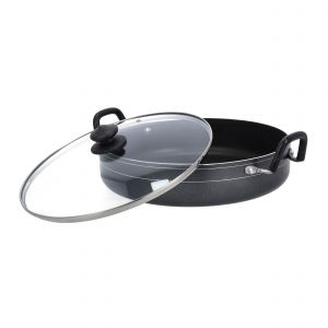 Royalford 32Cm Nonstick Pot Glass Lid 1X8 - Non-Stick - Black