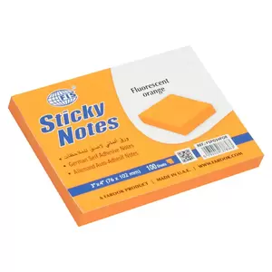 FIS Sticky Note, Fluorescent Orange Colours, Size 3 x 4 Inch, 100 Sheets, Quantity per Pack 12 - FSPO34FOR