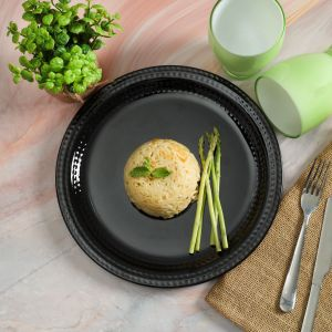 Royalford 11" Biza Dinner Plate - Melamine - Black