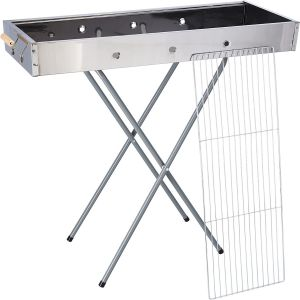 Royalford Barbecue Stand With Grill - Stainless Steel - Silver - 04 L