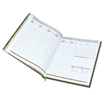 FIS Golden Executive Diary 2023 English/French (1-Week at a glance) Vinyl, Cover Maroon - FSDI32EG23MR