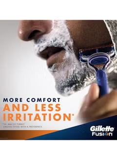 4-Blades Fusion, Shaving Razor Blade, Blue/Silver/Green, 4s