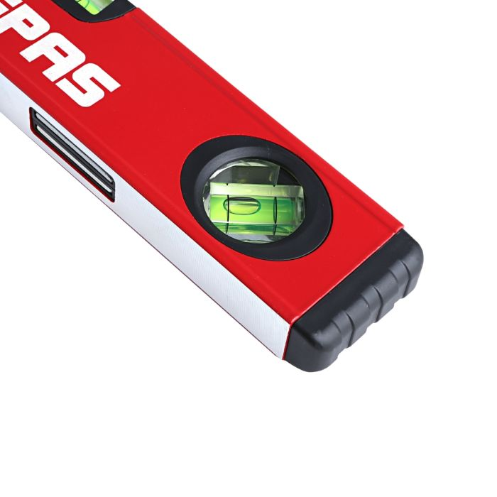 Geepas 16’’ Spirit Level - Small, Unbreakable Heavy-Duty Magnetic Torpedo Level With 3 Level Bubbles - Shock Resistant - Pocket Size, Hanging Hole - Scaffold Level For Builders & Construction Site