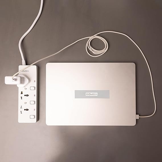 DOMEA Multi Plug Extension With 3 Universal Sockets | Plug Type Adaptor | 3 Meter Copper Cable | Safety Fuse | Individual Switches