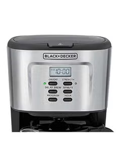 Programmable Coffee Machine 12 Cup Coffee Maker For Drip Coffee And Espresso With Glass Carafe 1.5 L 900 W DCM85-B5 Black/Silver