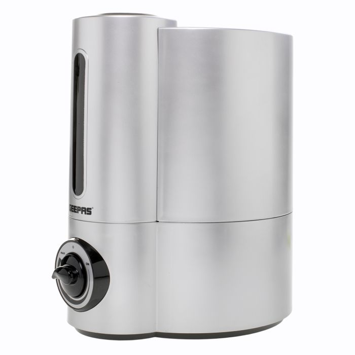 Geepas GUH63011UK 32W Humidifier - Double Nozzle, 16 Hours Of Continuous Mist, 4L Capacity & Ultrasonic Humidifier - Waterless Auto Off Air Purifier, Aromatherapy Oil Diffuser | 2 Years Warranty