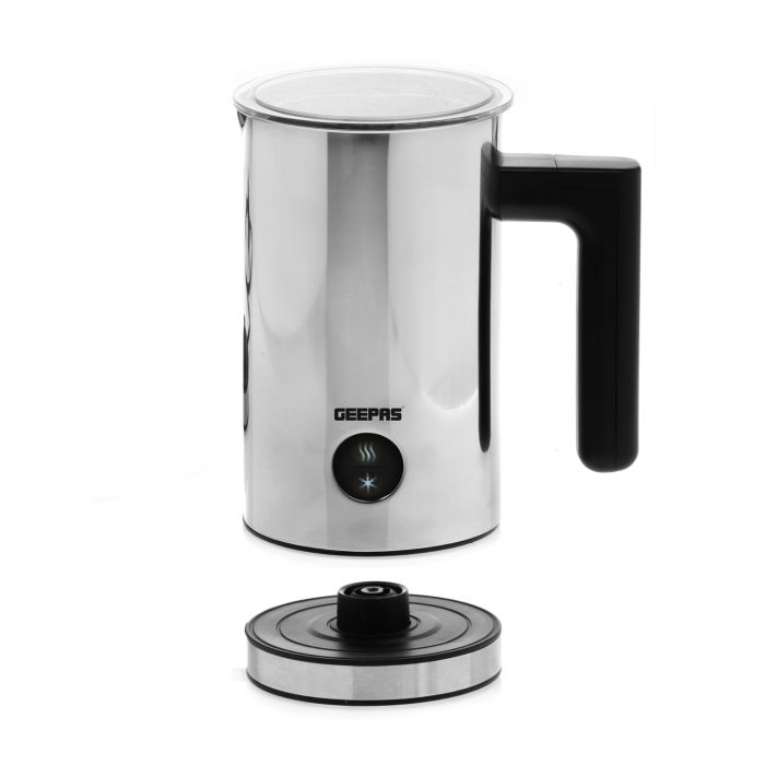 Geepas GMF63026UK Milk Frother Electric - Combined Milk Steamer, Liquid Heater Hot Cold Functionality & Milk Frothing Jug | Non-Stick Foamer | Ideal For Coffee, Cappuccino & Hot Chocolate