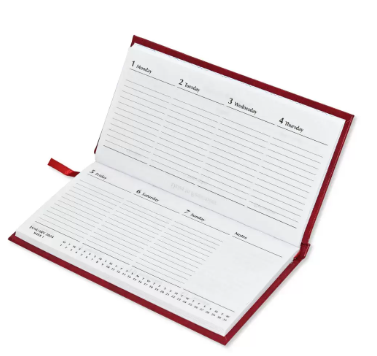 Fis 2024 Slim English Diary Vinyl Hard Cover Maroon -FSDI51E24MR