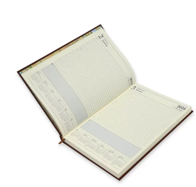 FIS Bonded Leather Diary 2024 (English) Brown, A4 - FSDI40EBI24BR