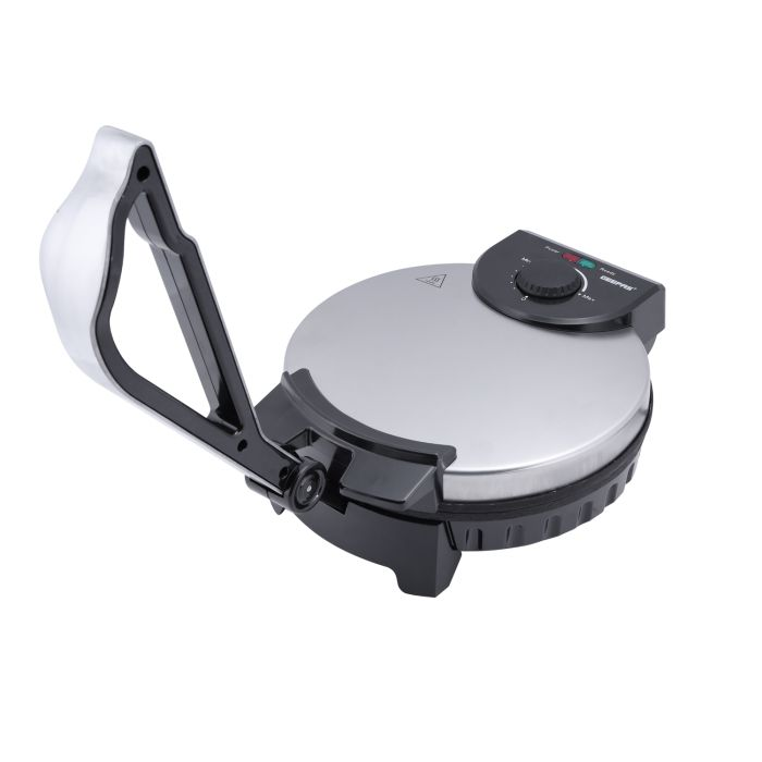 Geepas Mexican Style Tortilla Press | Roti/Chapati Maker |Ideal For Making Homemade Tortillas Tacos Flatbreads Chapati Roti | Non-Stick Coating, Lightweight & Compact Design| 1200W | 2 Year - Warranty