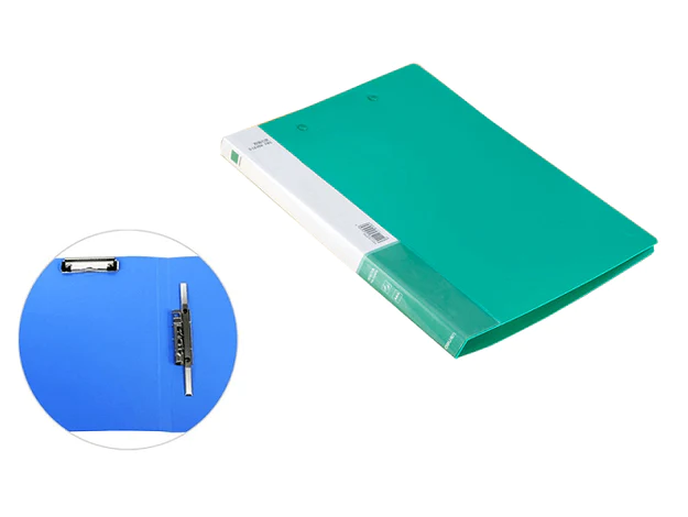 Deli 5309 Long Spring Clip Plus Board Clip, A4, 8" Green