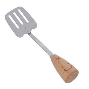 Royalford Royal Slotted Turner - Stainless Steel, Melamine - Silver - 35 CM