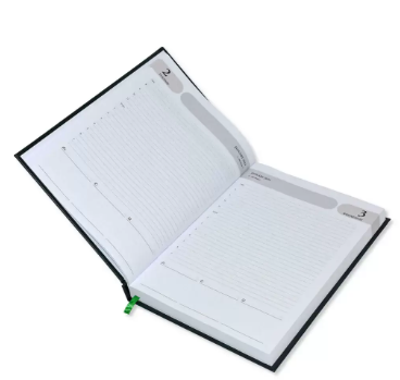 FIS 2024 Agenda Diary English Vinyl Hard Cover, Green - FSDI75EV24GR