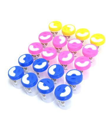 Brons Pack Of 20 Brush Cleaning Container Assorted Color (Pink,Yellow,Blue) -KRABBR-250