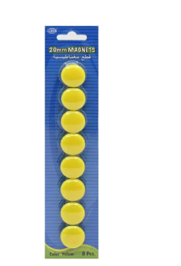FIS Colored Magnet, Non Transparent Yellow Color, Pack Includes 3 Sets (20mm set, 30 mm set, 40 mm set) -FSMI203040YL/3