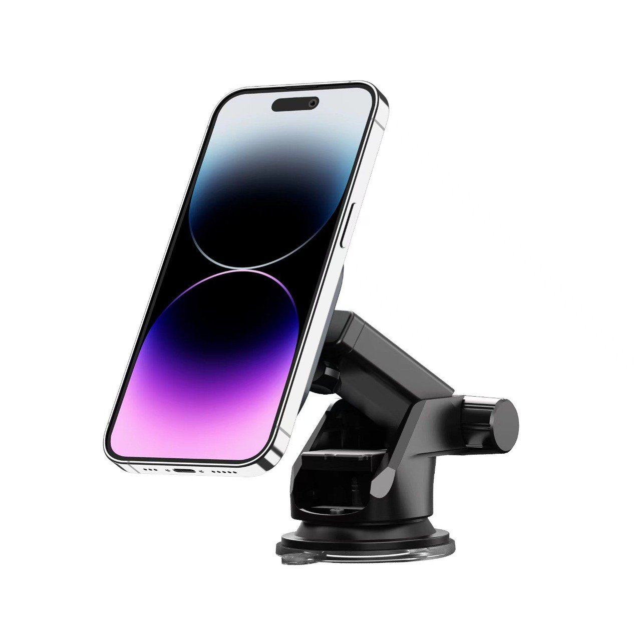 Green Transparent Magnetic Wireless Car Charger 15W - Black