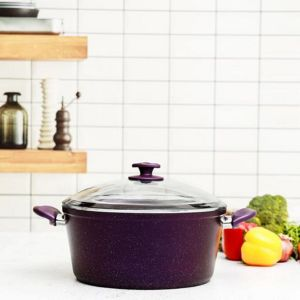 Royalford Casserole With Durable Granite Coating - Aluminium - Purple - RF10259