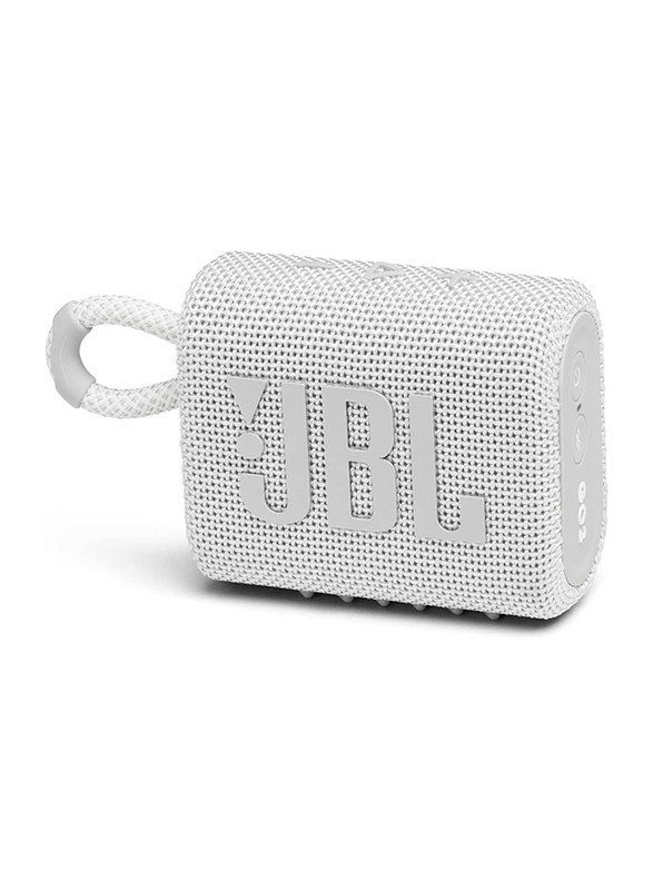 JBL GO 3 Portable Waterproof Wireless Speaker - White