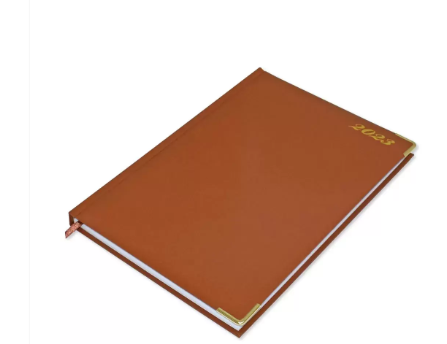 FIS A4 Diary 2023 English (Golden Corners) Brown - FSDI42E23BR
