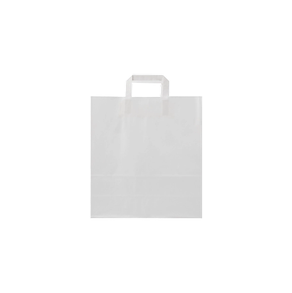 White Flat Handle Paper Bag 32x12x34 Cm 100Pieces