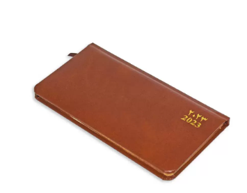 FIS 2023 Slim Diary Bonded Leather Arabic English 1 Side Padded Brown -FSDI52AEGB23BR