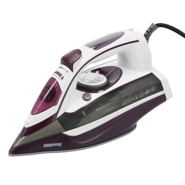 Ceramic Steam Iron, Temperature Control, GSI24025 - Ceramic Sole Plate, Wet And Dry, Self-Cleaning Function, 3000W, Powerful Steam Burst, 400ml Water Tank, 2 Years Warranty