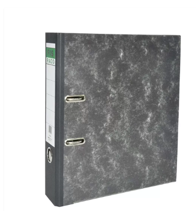 FIS Lever Arch Files Grey Marble with Slide-In Plate Mechanism, Size of Spine is 8cm, A4 (210x 297 mm) - FSBF8A4RD