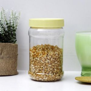 Royalford 750Ml Round Pet Jar With Cap - Plastic - Clear