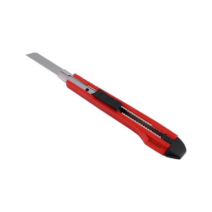 Geepas Utility Knife 9mm - Cutter Blade, Rubberized Handle With Stainless Steel Blades | Ideal For Cutting Paper, Tape, Plastic, Cardboard, Cardstock, Fabrics Or Post Office Packages