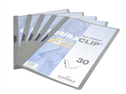 25-Piece Durable Duraclip File, A4 Size, Dark Grey Colour - DUPG2200-57