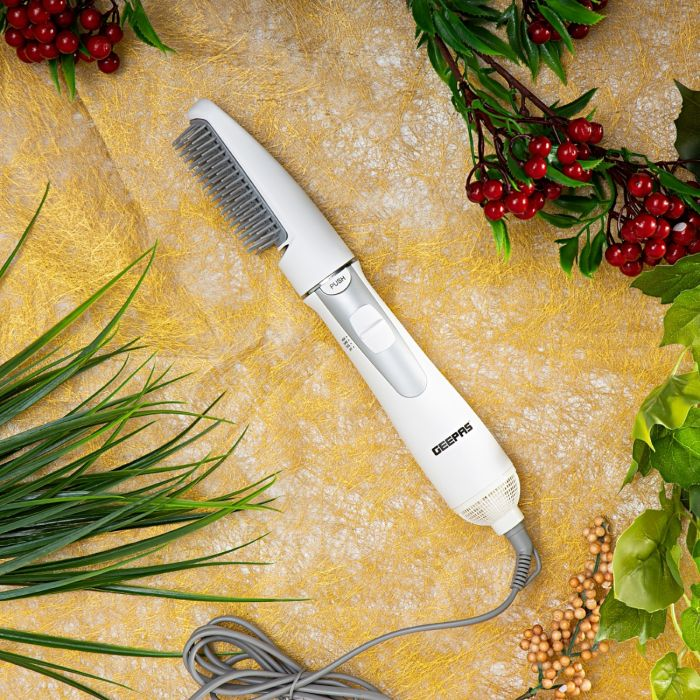 Geepas Hair Styler - Hot Air Brush With 2 Speeds Settings | Overheat Protection - Multi-Functional Salon Hair Styler, Curler & Comb - 2 Year Warranty