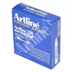 Artline Flip Chart Marker Fine, Pack of 12, 2.0mm, Black - ARMK370BK