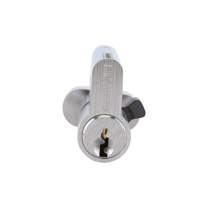 Geepas Single Cylinder Lock - Euro Profile Cylinder And Thumbturn Door Lock Barrel - Brass & Nickel | Replacement Thumb-Turn Lock Barrel - Drill Resistant | Years Warranty