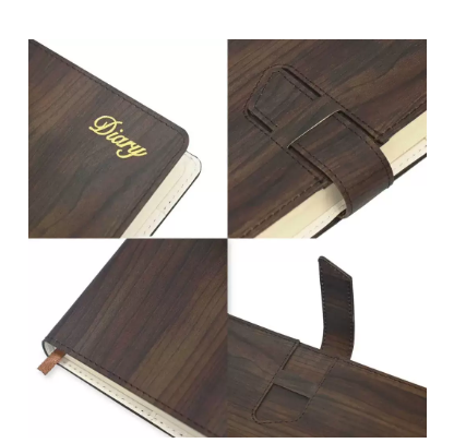 Fis 2024 A5 Diary English Vinyl Hard Sewn Cover Chocolate -FSDI80E24CH