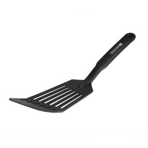 Royalford Long Slotted Spatula - Nylon - Black - 32 CM