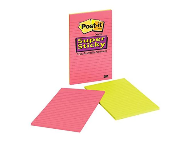 3M Post-it Super Sticky Lined Notes LE, FF 5 in x 8 in, 2Pads/Pack