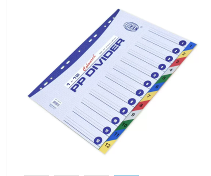 Pack of 25 Pieces PP A4 Index Divider Blue