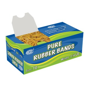 10 Boxes FIS Pure Rubber Bands 10 Size, 1/4 LB - FSRB10