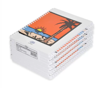 10-Piece FIS Spiral Soft Cover Notebook Single Line A5, 100-Sheets - FSNBA51901S