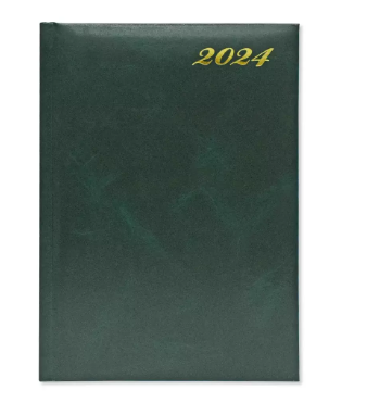 FIS 2024 International Diary A5 7-Languages Vinyl 1-Side Padded Green - FSDI136-7V24GR